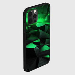 Чехол для iPhone 12 Pro Max Зеленые квадратные плиты, цвет: 3D-черный — фото 2