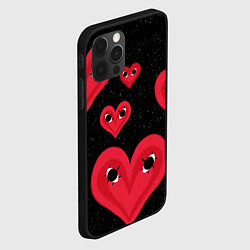 Чехол для iPhone 12 Pro Max Космические сердца, цвет: 3D-черный — фото 2