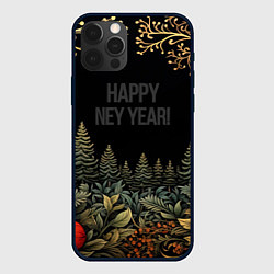 Чехол iPhone 12 Pro Max Happy new year black style