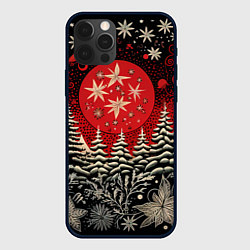 Чехол для iPhone 12 Pro Max Новогодний лес, цвет: 3D-черный