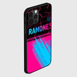 Чехол для iPhone 12 Pro Max Ramones - neon gradient посередине, цвет: 3D-черный — фото 2