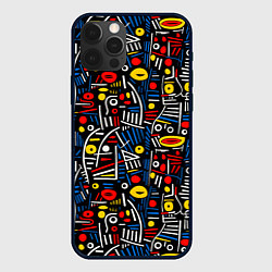 Чехол для iPhone 12 Pro Max Африканский орнамент, цвет: 3D-черный