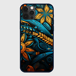 Чехол iPhone 12 Pro Max Узор с растительными элементами