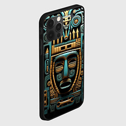 Чехол для iPhone 12 Pro Max Орнамент с маской в египетском стиле, цвет: 3D-черный — фото 2