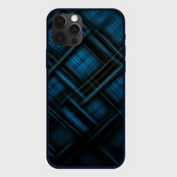 Чехол iPhone 12 Pro Max Тёмно-синяя шотландская клетка