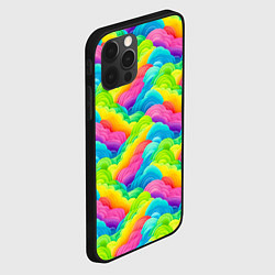 Чехол для iPhone 12 Pro Max Разноцветные облака из бумаги паттерн, цвет: 3D-черный — фото 2