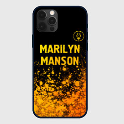 Чехол iPhone 12 Pro Max Marilyn Manson - gold gradient посередине