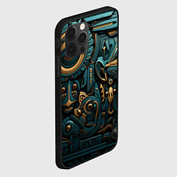 Чехол для iPhone 12 Pro Max Асимметричный узор в египетском стиле, цвет: 3D-черный — фото 2