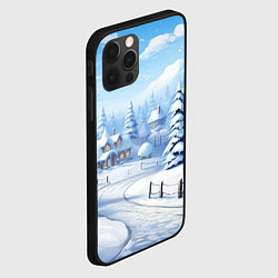 Чехол для iPhone 12 Pro Max Снежный зимний фон, цвет: 3D-черный — фото 2