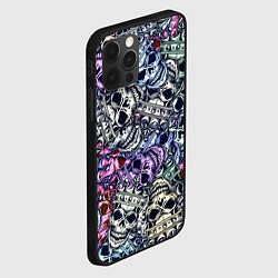 Чехол для iPhone 12 Pro Max Черепа с короной паттерн, цвет: 3D-черный — фото 2