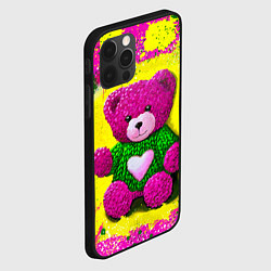 Чехол для iPhone 12 Pro Max Розовый мишка в вязаном свитере, цвет: 3D-черный — фото 2