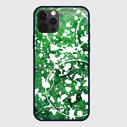 Чехол iPhone 12 Pro Max Абстракция - круги на зелёном