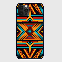 Чехол для iPhone 12 Pro Max Геометрический узор с этическом стиле, цвет: 3D-черный
