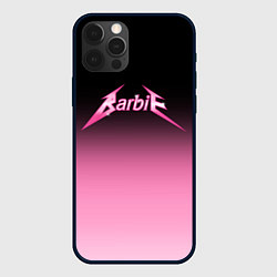 Чехол для iPhone 12 Pro Max Барби - стиль металлики: градиент, цвет: 3D-черный