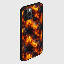 Чехол для iPhone 12 Pro Max Пламя огня паттерн, цвет: 3D-черный — фото 2