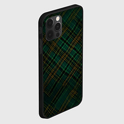 Чехол для iPhone 12 Pro Max Тёмно-зелёная диагональная клетка в шотландском ст, цвет: 3D-черный — фото 2