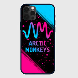 Чехол для iPhone 12 Pro Max Arctic Monkeys - neon gradient, цвет: 3D-черный