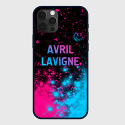 Чехол iPhone 12 Pro Max Avril Lavigne - neon gradient посередине