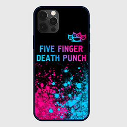 Чехол iPhone 12 Pro Max Five Finger Death Punch - neon gradient посередине