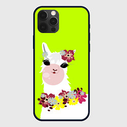 Чехол для iPhone 12 Pro Max Лама - альпака в венке, цвет: 3D-черный