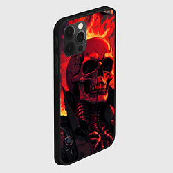 Чехол для iPhone 12 Pro Max Череп в огне, цвет: 3D-черный — фото 2