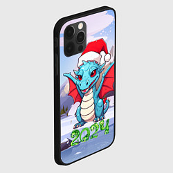 Чехол для iPhone 12 Pro Max Символ года дракон 2024, цвет: 3D-черный — фото 2