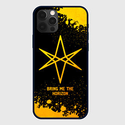 Чехол для iPhone 12 Pro Max Bring Me the Horizon - gold gradient, цвет: 3D-черный