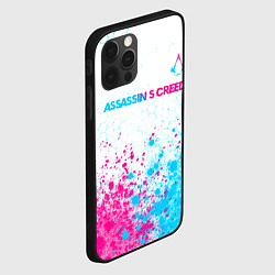 Чехол для iPhone 12 Pro Max Assassins Creed neon gradient style посередине, цвет: 3D-черный — фото 2