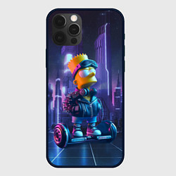 Чехол iPhone 12 Pro Max Bart Simpson on a gyro scooter - ai art