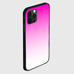 Чехол для iPhone 12 Pro Max Розово-белый градиент, цвет: 3D-черный — фото 2