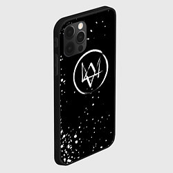 Чехол для iPhone 12 Pro Max Watch dogs белая краска, цвет: 3D-черный — фото 2