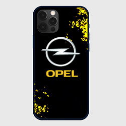 Чехол для iPhone 12 Pro Max Opel желтые краски, цвет: 3D-черный