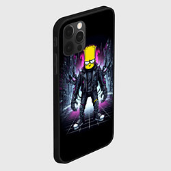 Чехол для iPhone 12 Pro Max Cool Bart Simpson - cyberpunk - ai art, цвет: 3D-черный — фото 2