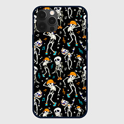 Чехол для iPhone 12 Pro Max Танцующие скелеты на вечеринке, цвет: 3D-черный