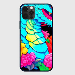 Чехол iPhone 12 Pro Max Дракон в цветах