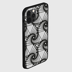 Чехол для iPhone 12 Pro Max Треугольник и линии, цвет: 3D-черный — фото 2