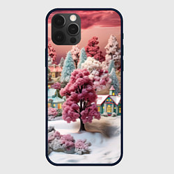 Чехол для iPhone 12 Pro Max Зимний закат новый год, цвет: 3D-черный