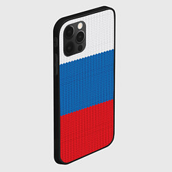 Чехол для iPhone 12 Pro Max Вязаный российский флаг, цвет: 3D-черный — фото 2