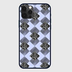 Чехол для iPhone 12 Pro Max Ромб пятнистый, цвет: 3D-черный