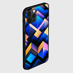 Чехол для iPhone 12 Pro Max Неоновые абстрактные горы, цвет: 3D-черный — фото 2