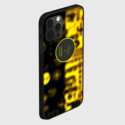 Чехол для iPhone 12 Pro Max Twenty one pilots yellow music, цвет: 3D-черный — фото 2