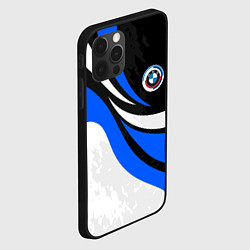 Чехол для iPhone 12 Pro Max BMW - синяя абстракция, цвет: 3D-черный — фото 2