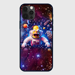 Чехол для iPhone 12 Pro Max Homer Simpson in space - ai art, цвет: 3D-черный