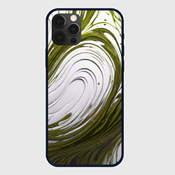 Чехол для iPhone 12 Pro Max Бело-зеленая краска, цвет: 3D-черный