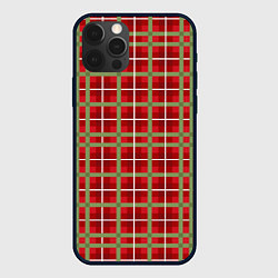 Чехол для iPhone 12 Pro Max Новогодняя клетка, цвет: 3D-черный