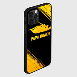 Чехол для iPhone 12 Pro Max Papa Roach - gold gradient, цвет: 3D-черный — фото 2