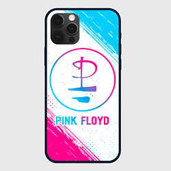 Чехол iPhone 12 Pro Max Pink Floyd neon gradient style