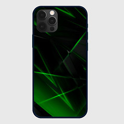 Чехол для iPhone 12 Pro Max Зелёные узоры текстура, цвет: 3D-черный