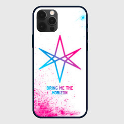 Чехол iPhone 12 Pro Max Bring Me the Horizon neon gradient style