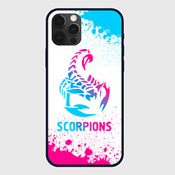 Чехол для iPhone 12 Pro Max Scorpions neon gradient style, цвет: 3D-черный